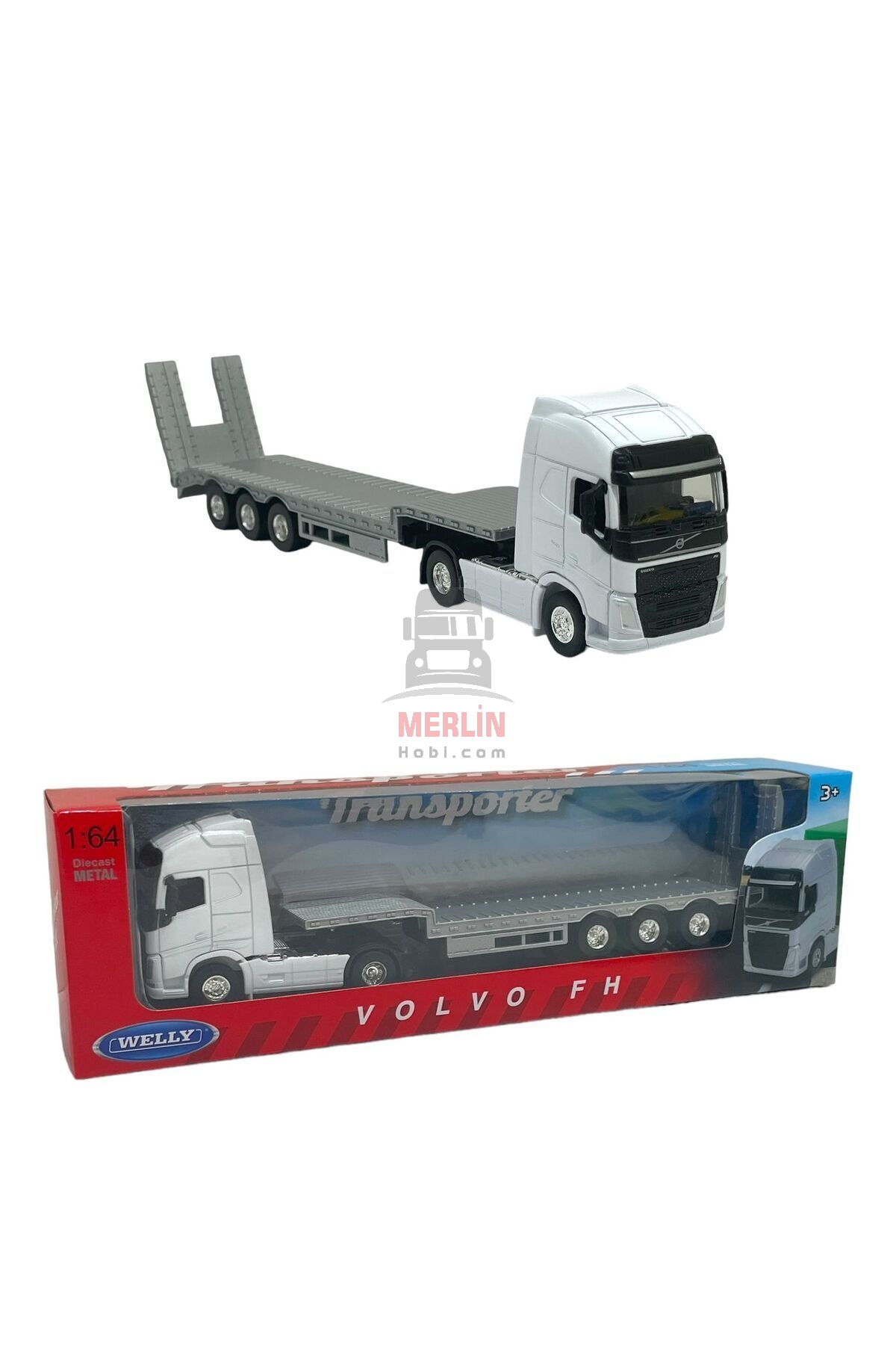 1/64 - Volvo FH4 4x2 ve Lowbed Dorse  Welly Tır Çekici