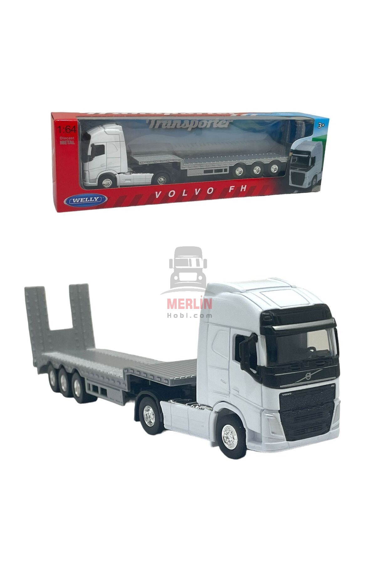 1/64 - Volvo FH4 4x2 ve Lowbed Dorse  Welly Tır Çekici