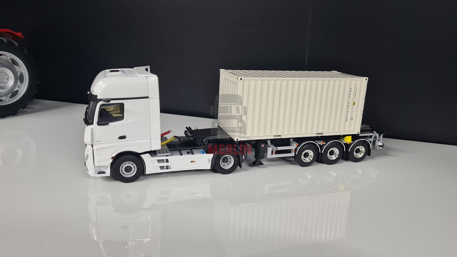 1/50 - Mercedes Actros 4X2  + 20ft Beyaz Konteyner + Dorse -wsi