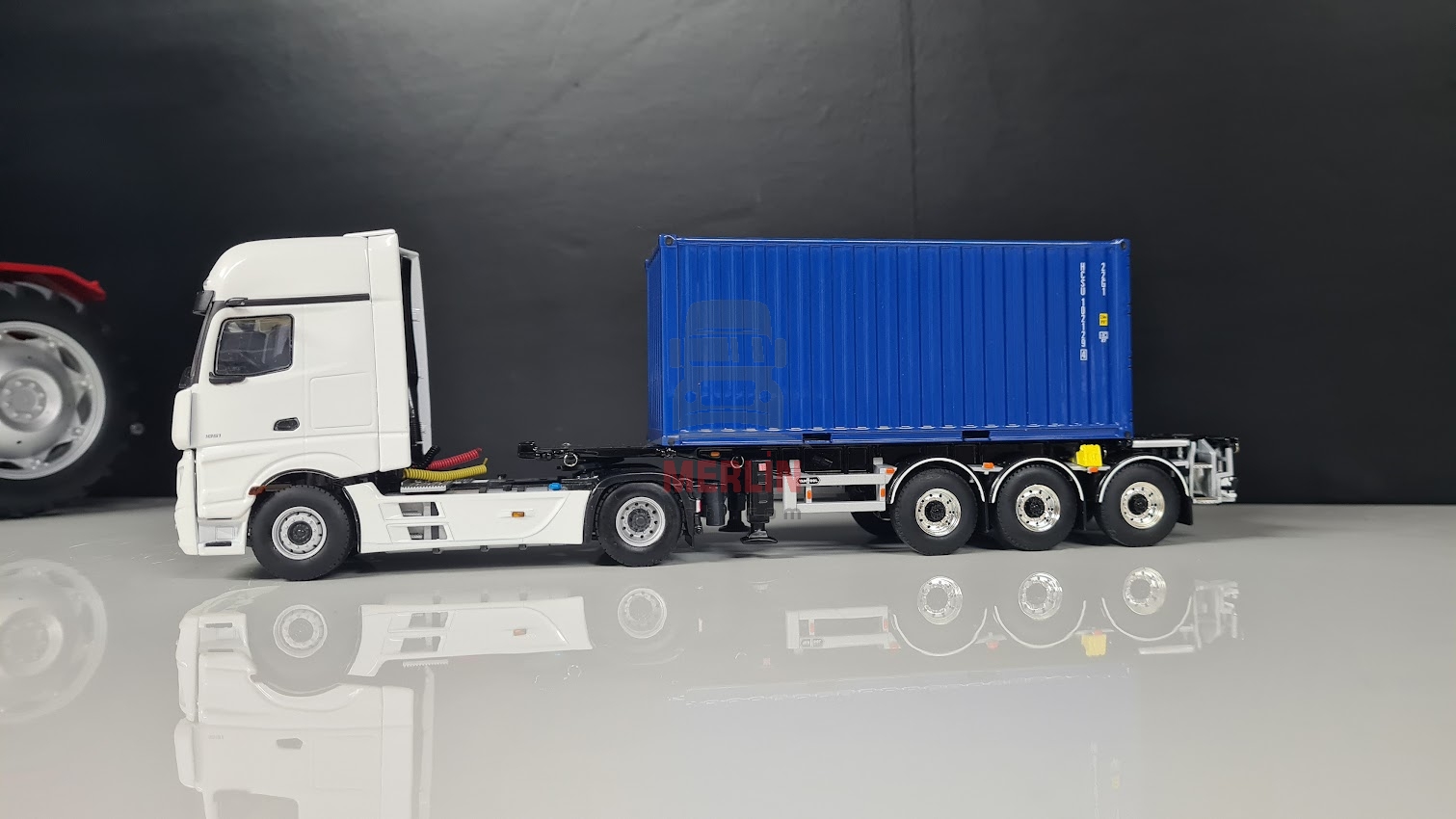 1/50 - Mercedes Actros 4X2  + 20ft Mavi Konteyner + Dorse -wsi