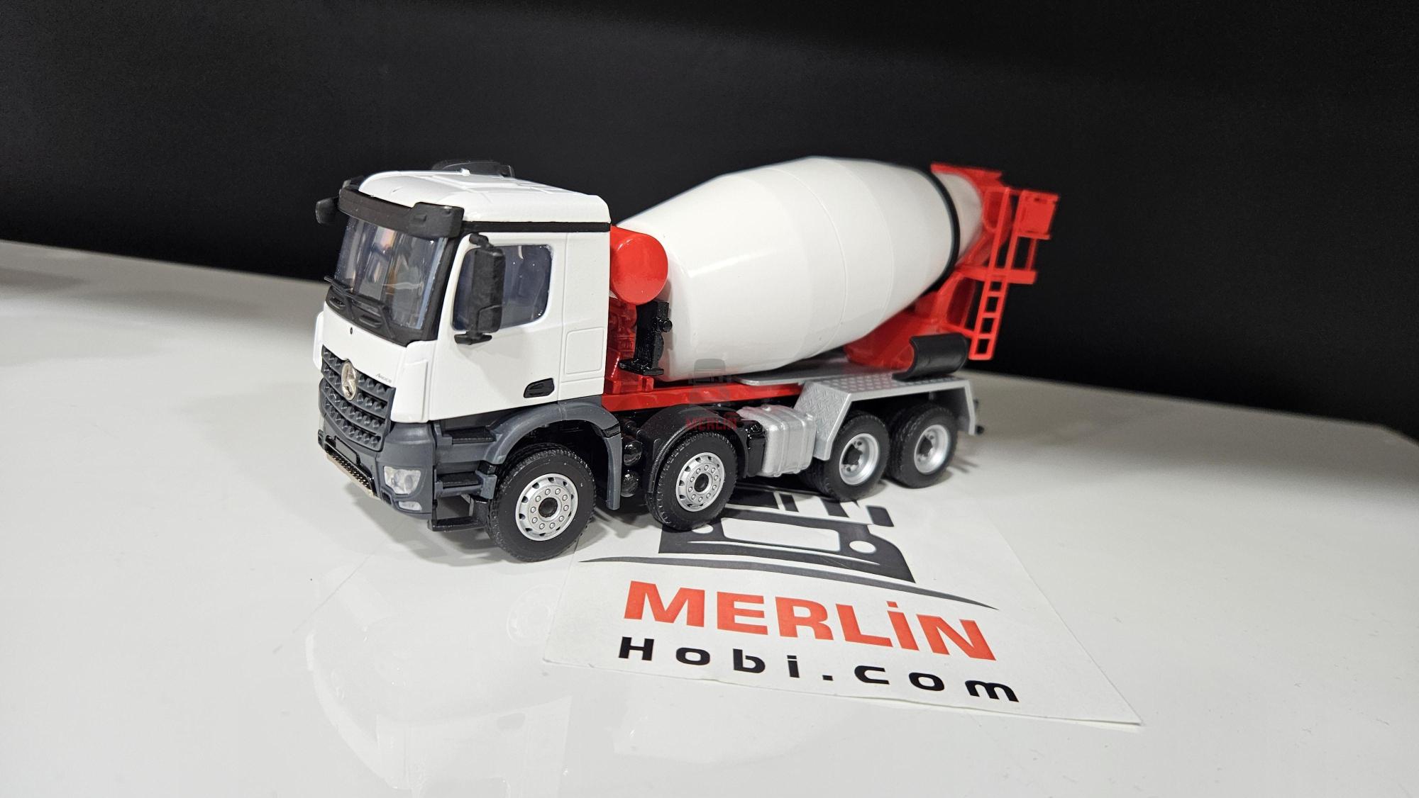 1/50 Mercedes Arocs 8X4 Beton Mikseri - Kırmızı