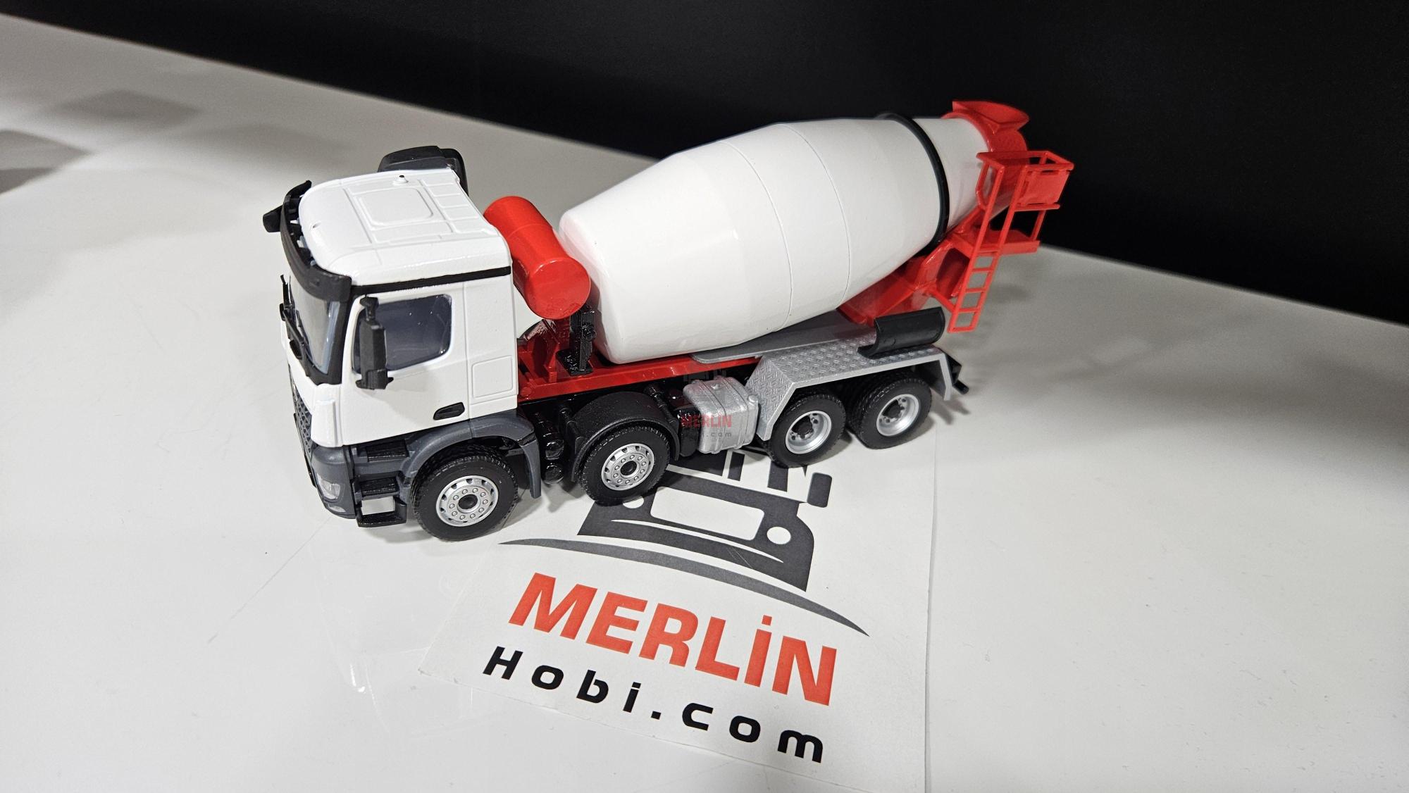 1/50 Mercedes Arocs 8X4 Beton Mikseri - Kırmızı