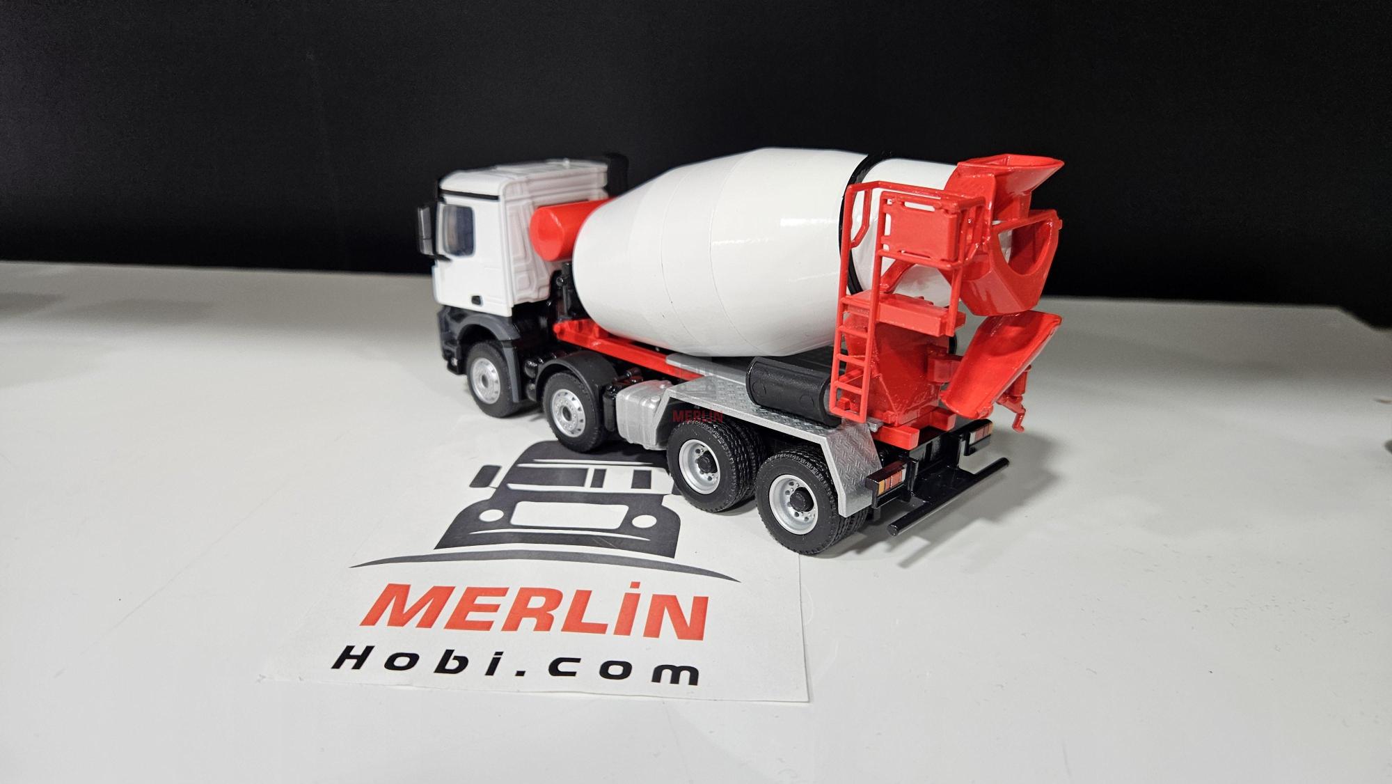 1/50 Mercedes Arocs 8X4 Beton Mikseri - Kırmızı