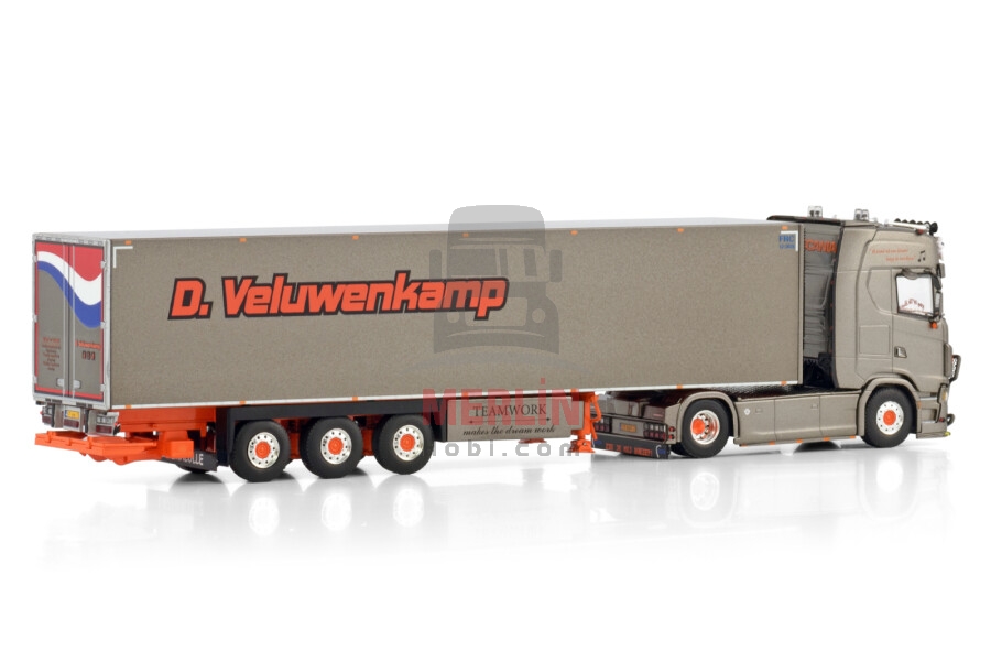 1/50 D. Veluwenkamp Int. Transport B.V.; SCANIA S HIGHLINE CS20H 4X2 REEFER TRAILER - 3 AXLE