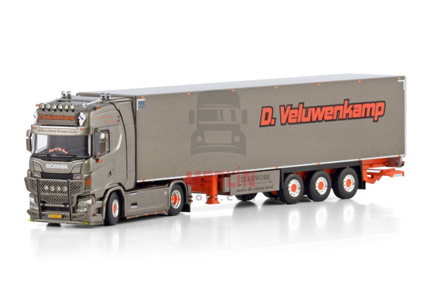 1/50 D. Veluwenkamp Int. Transport B.V.; SCANIA S HIGHLINE CS20H 4X2 REEFER TRAILER - 3 AXLE