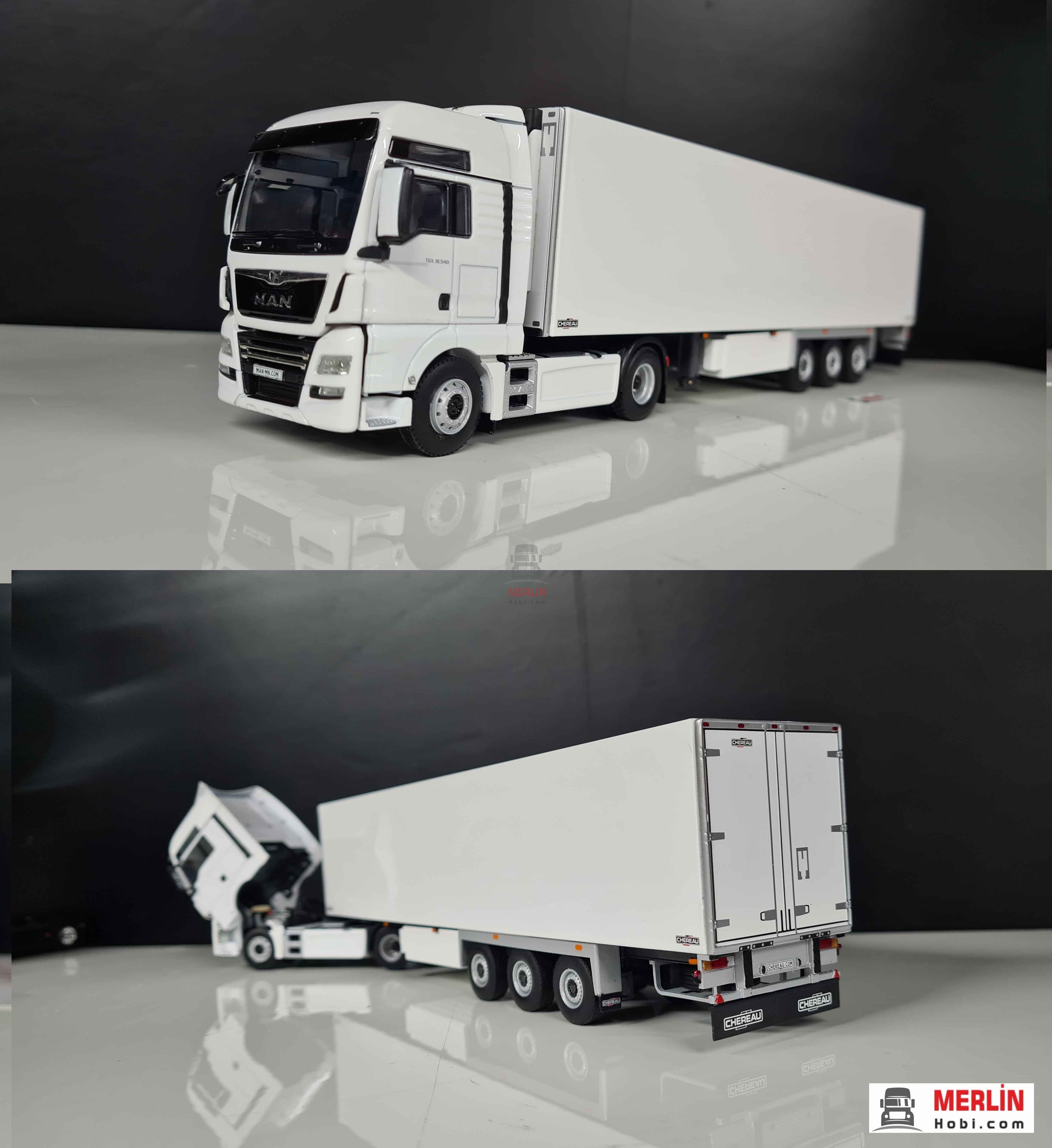 1/50 MAN TGX XXL 4x2 Beyaz + Frigo Soğutuculu Trailer