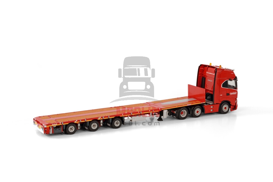 1/50 - NOOTEBOOM RED LINE; IVECO SWAY AS LOW 6X2 TWIN STEER NOOTEBOOM MEGA TRAILER - Lowbed