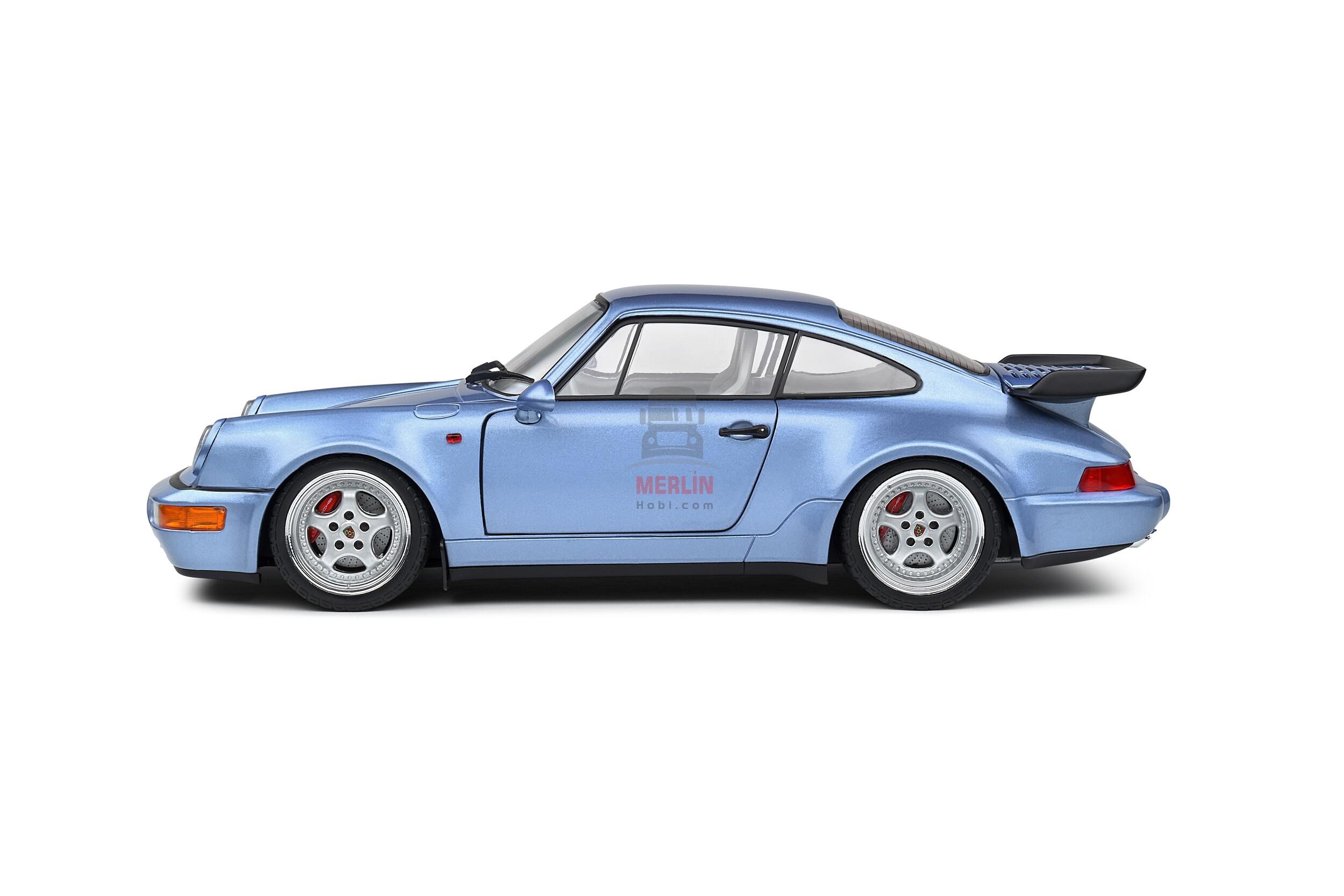 1/18 - PORSCHE 911 (964) TURBO – HORIZON BLUE METALLIC – 1990  Solido