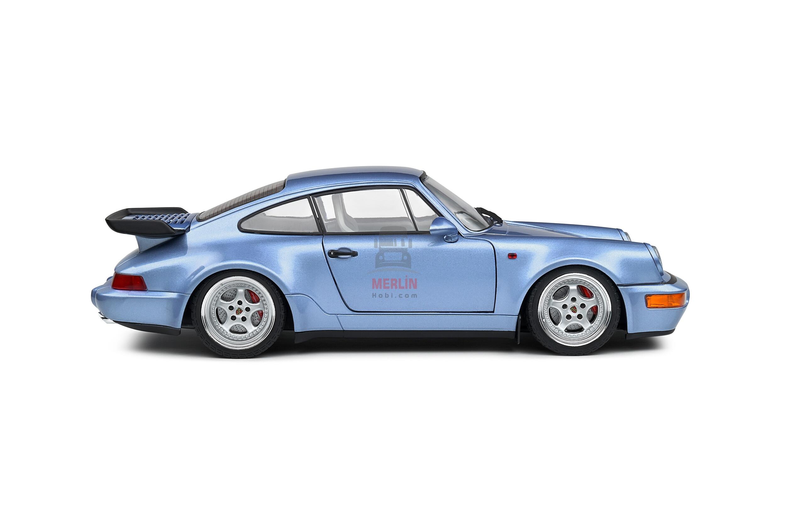 1/18 - PORSCHE 911 (964) TURBO – HORIZON BLUE METALLIC – 1990  Solido