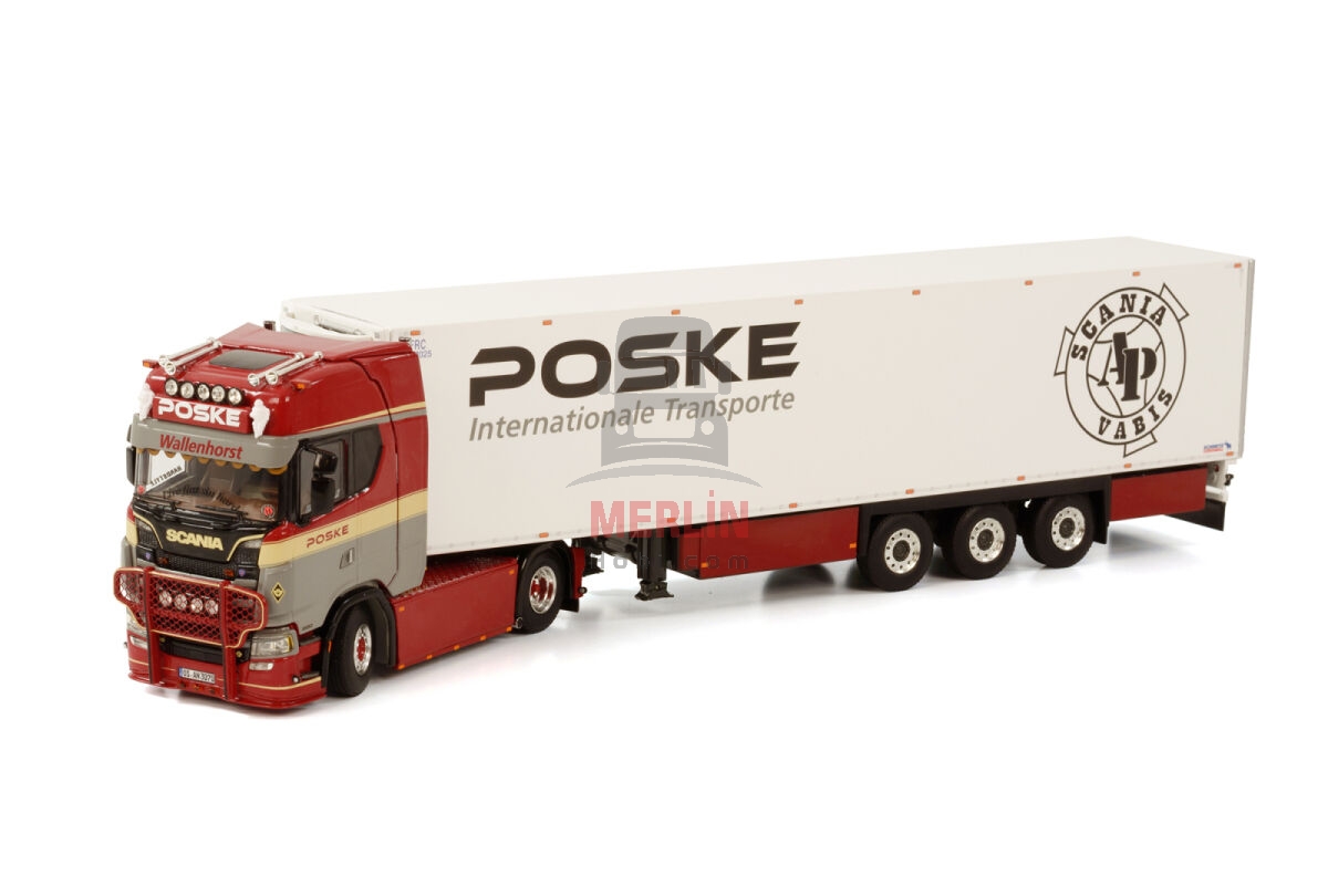 1/50 Poske; SCANIA S HIGHLINE CS20H 4X2 REEFER TRAILER - 3 AXLE