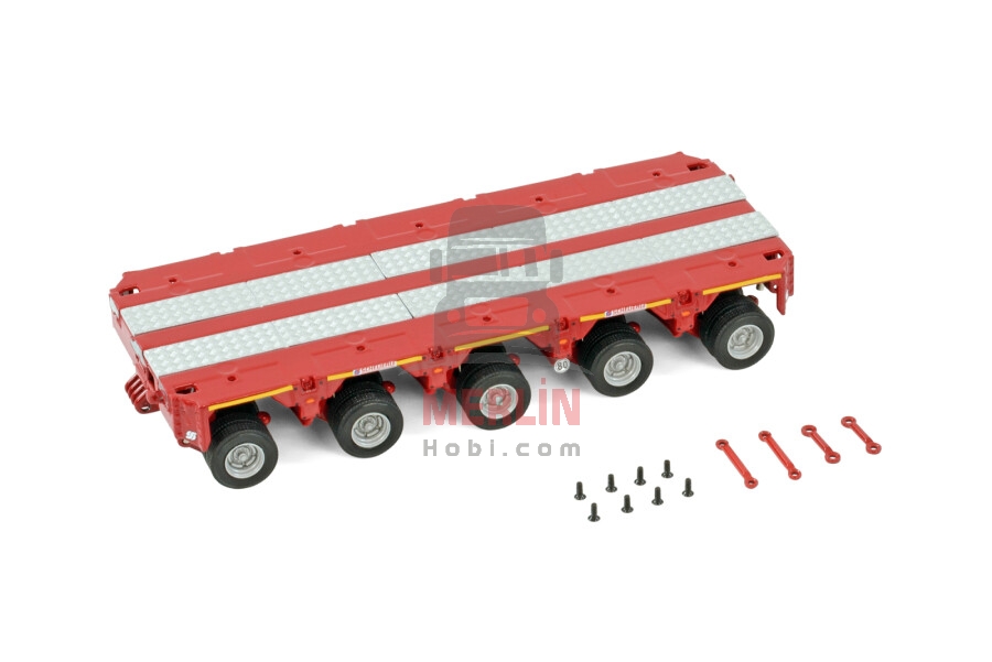 1/50 SCHEUERLE INTER COMBI SET 5 AXLE RED