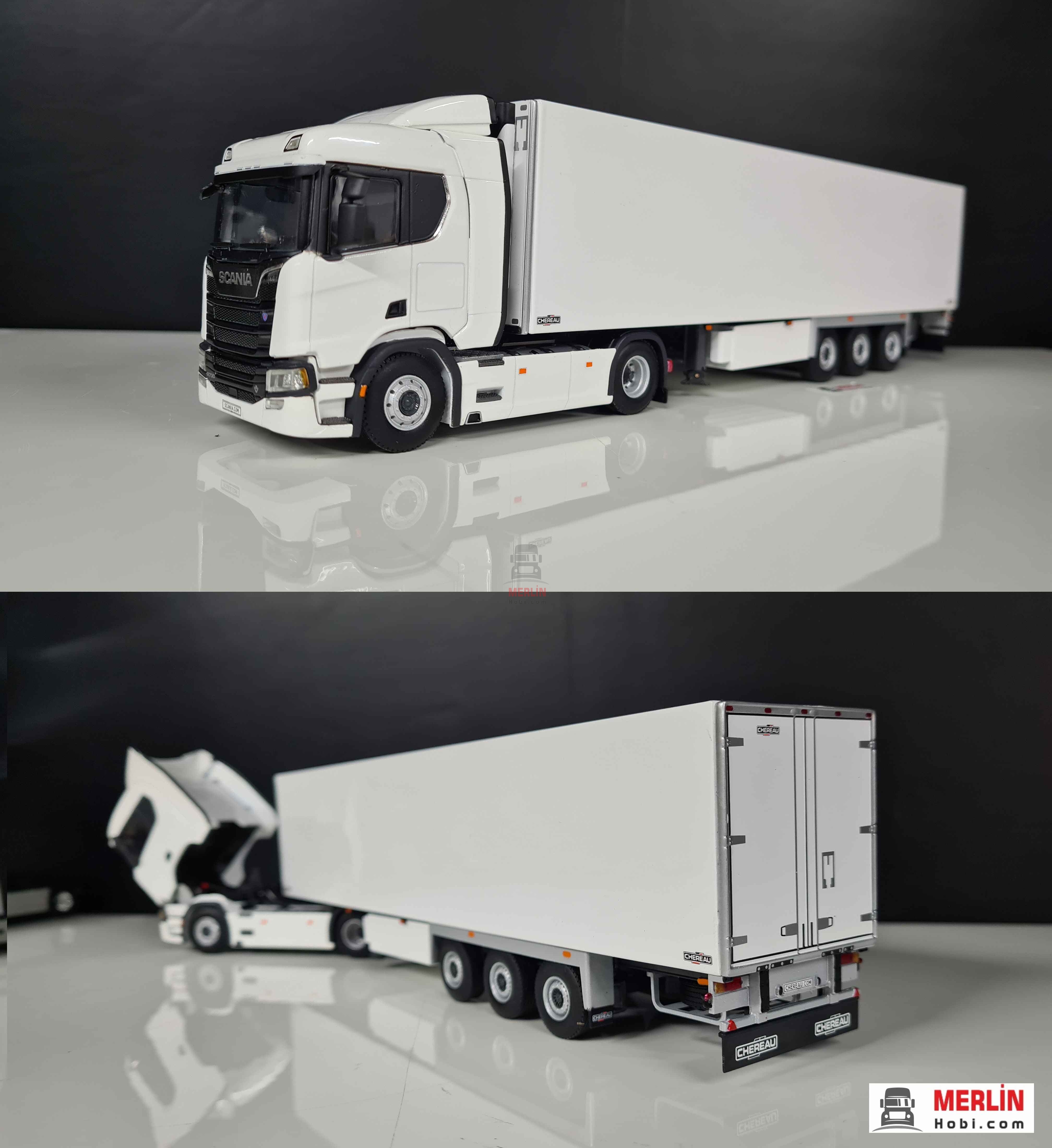 1/50 Scania Nextgen R730 4x2  Beyaz + Frigo Soğutuculu Trailer