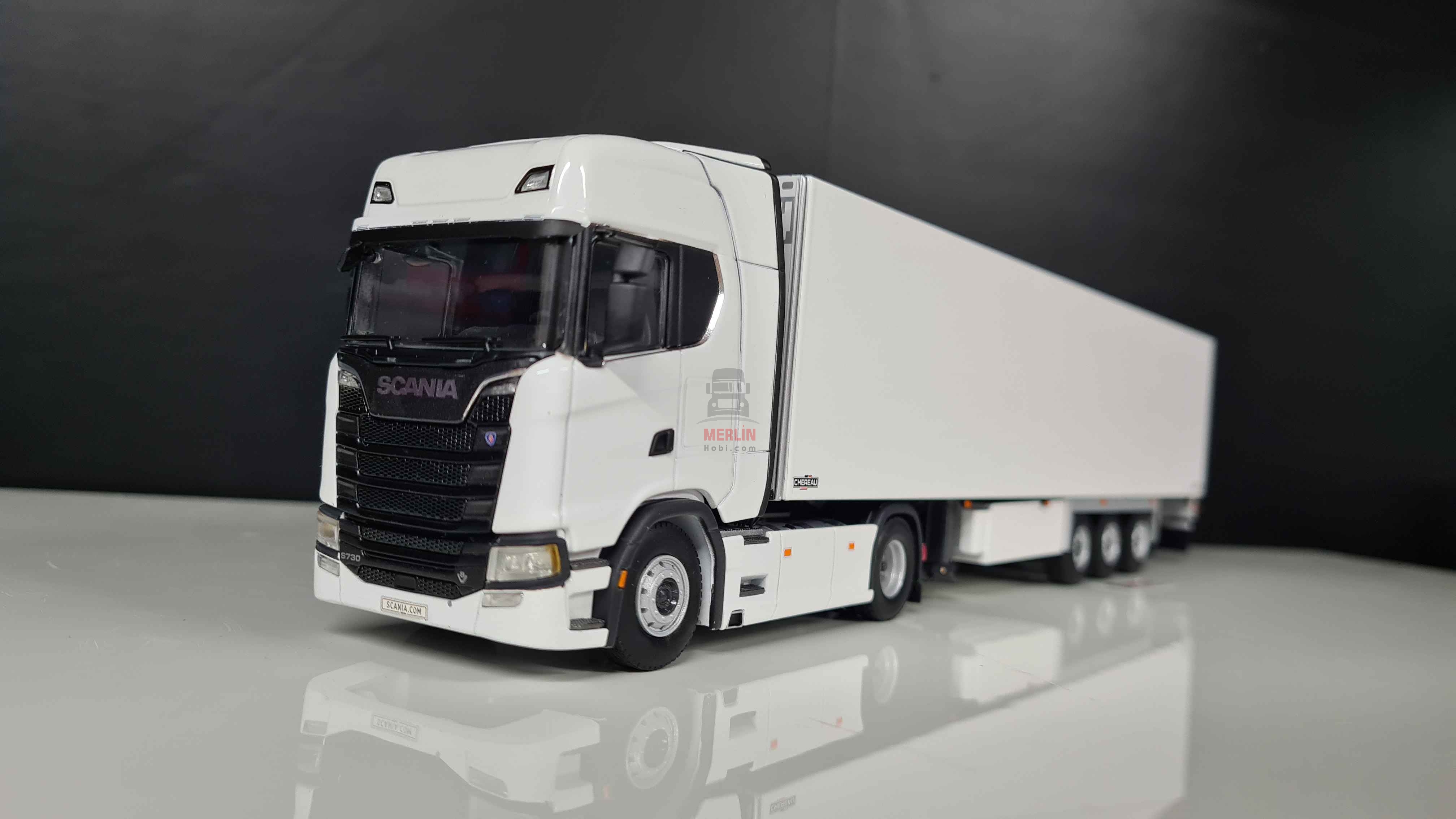 1/50 Scania S730 Highline  Beyaz + Frigo Soğutuculu Trailer