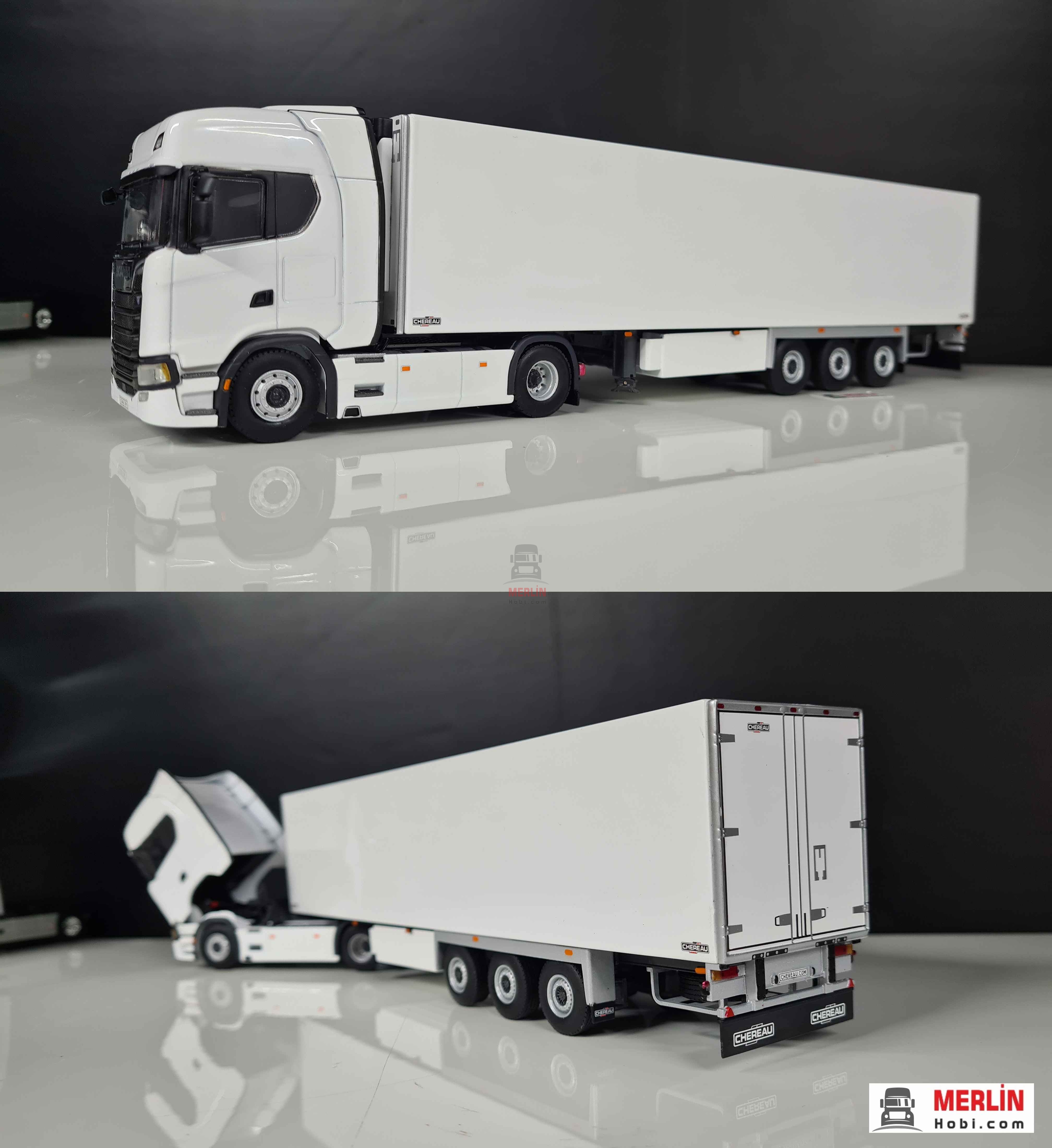 1/50 Scania S730 Highline  Beyaz + Frigo Soğutuculu Trailer