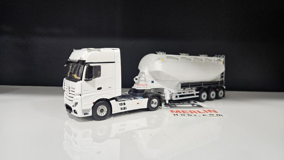 1/50 Merlin Hobi; MERCEDES-BENZ ACTROS MP5 STREAM SPACE 4X2 BULK TRAILER - 3 AXLE