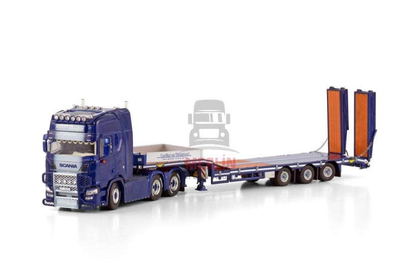 1/50 LASTING & TRANSPORT ALTA; SCANIA R HIGHLINE CR20H SEMI LOWLOADER - 3 AXLE WITH RAMPS