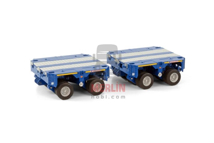 1/50 Premium Line; SCHEUERLE INTER COMBI SET 2 AXLE (2X) BLUE