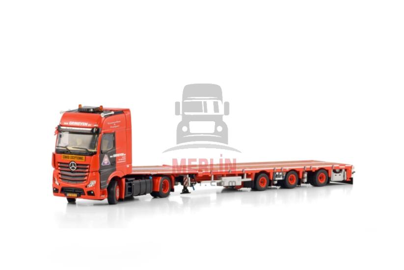 1/50 Van Grinsven; MERCEDES-BENZ ACTROS MP5 GIGA SPACE 4X2 FLATBED MEGA TRAILER - 3 AXLE