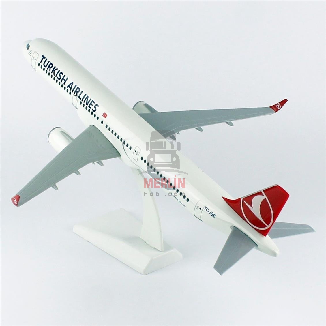 1/100 Ölçek, THY A321 Yolcu Uçağı, Sergilemeye Hazır Plastik Standlı Model