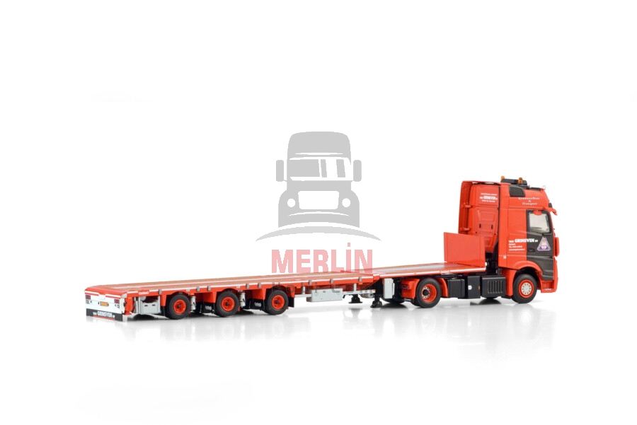 1/50 Van Grinsven; MERCEDES-BENZ ACTROS MP5 GIGA SPACE 4X2 FLATBED MEGA TRAILER - 3 AXLE - Lowbed