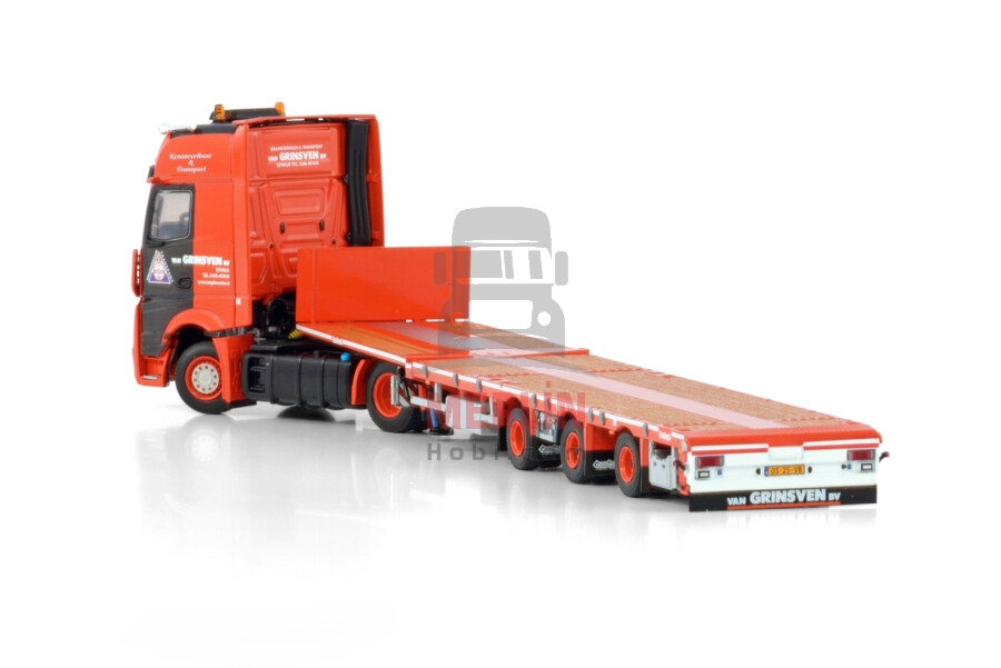 1/50 Van Grinsven; MERCEDES-BENZ ACTROS MP5 GIGA SPACE 4X2 FLATBED MEGA TRAILER - 3 AXLE - Lowbed