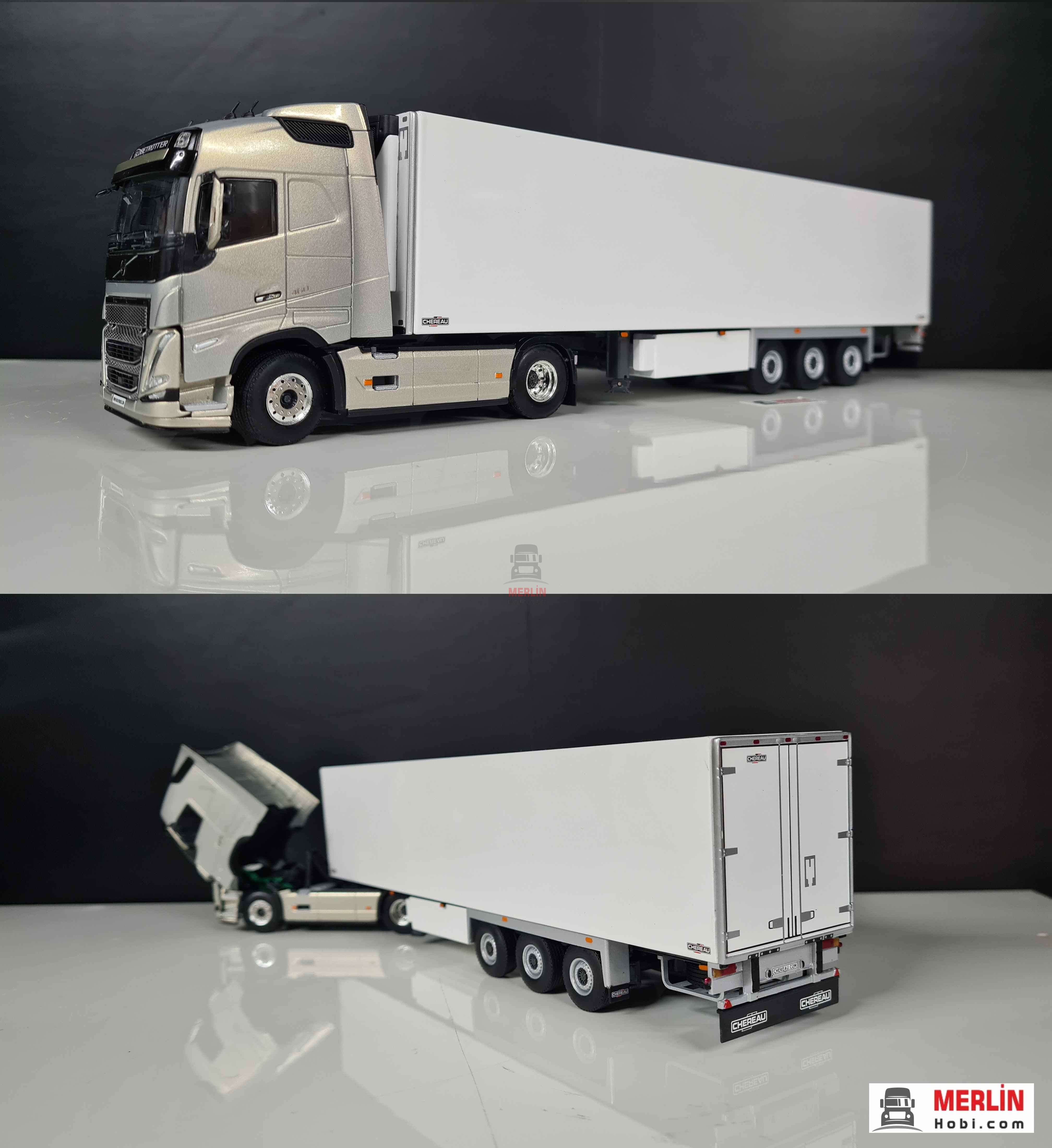 1/50 Volvo FH5 Globerotter 4x2 - GRİ   + Frigo Soğutuculu Trailer